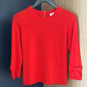 Kate Spade Cashmere Red Sweater with Gold & Bow Accents